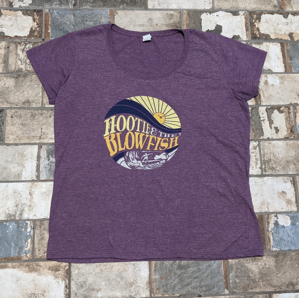 Women's XL Surfer Scoop Neck Tee Hootie & the Blowfish Purple
